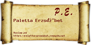 Paletta Erzsébet névjegykártya